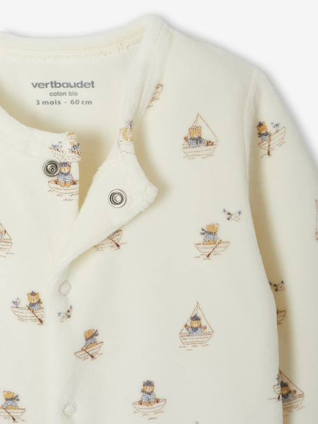 Lot de 3 pyjamas bébé garçon en velours bleu nuit - vertbaudet enfant 