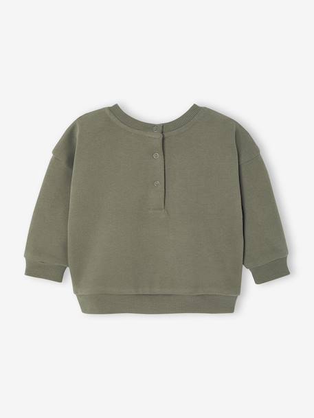 Sweat-shirt motif animal bébé kaki+marine - vertbaudet enfant 