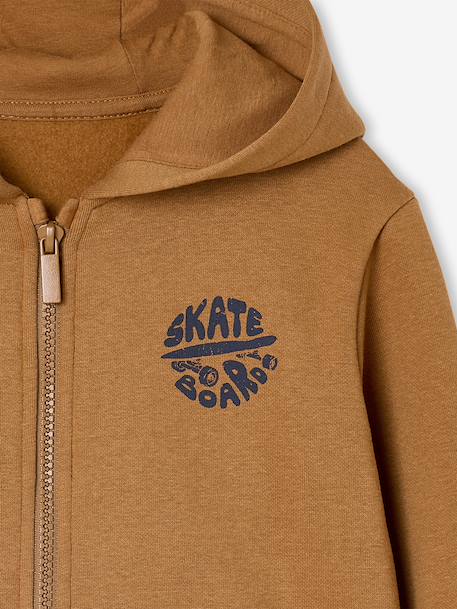 Jongenssweater met rits en capuchon Basics gemêleerd wit+nachtblauw+pecannoot+rood+turquoiseblauw - vertbaudet enfant 