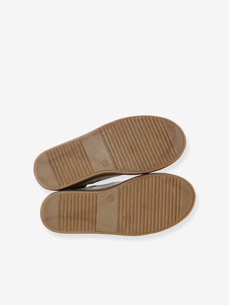 Boots enfant fille cuir zippées camel+marine+or - vertbaudet enfant 