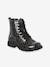 Boots enfant fille vernies synthétique zippées bronze+lot noir+noir+noir imprimé - vertbaudet enfant 