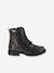 Boots enfant fille vernies synthétique zippées bronze+lot noir+noir+noir imprimé - vertbaudet enfant 