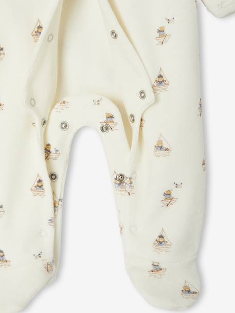 Set van 3 babyslaappakjes voor pasgeboren in fluweel / velours nachtblauw - vertbaudet enfant 