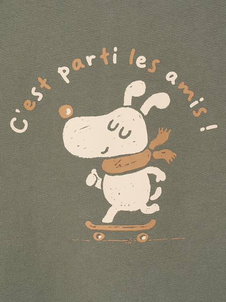 Sweat-shirt motif animal bébé kaki+marine - vertbaudet enfant 