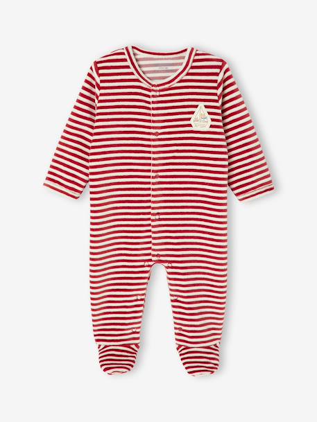 Lot de 3 pyjamas bébé garçon en velours bleu nuit - vertbaudet enfant 