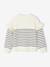 Pull fille brodé manches volantées écru+rayé marine+rouge - vertbaudet enfant 