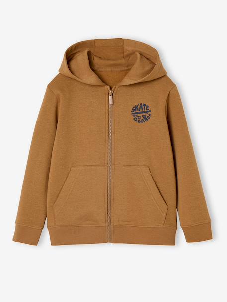 Garçon-Sweat garçon zippé à capuche motif poitrine