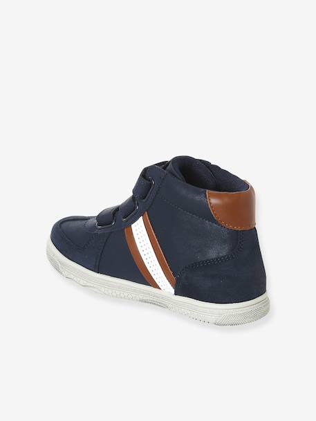 Hoge baskets met klittenband voor jongens, kleuterschoolcollectie marineblauw - vertbaudet enfant 