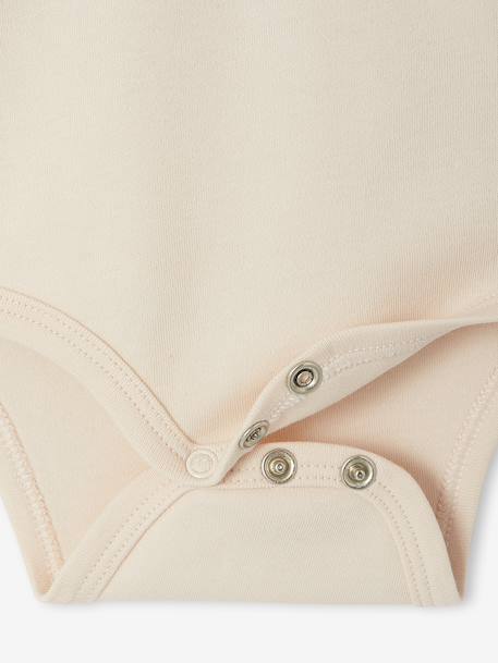 Lot de 2 bodies bébé ouverture naissance manches longues beige+rose+vert d'eau - vertbaudet enfant 