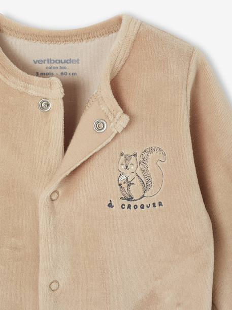 2-delige babyset in fluweel/velours beige+blauwgroen+rozen - vertbaudet enfant 