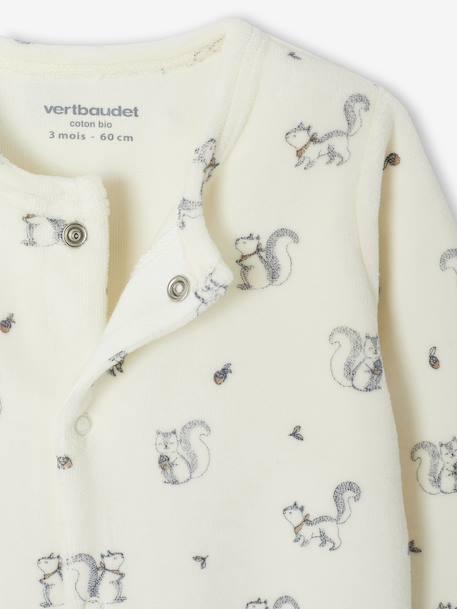Lot de 2 pyjamas bébé naissance en velours beige+rose+vert d'eau - vertbaudet enfant 