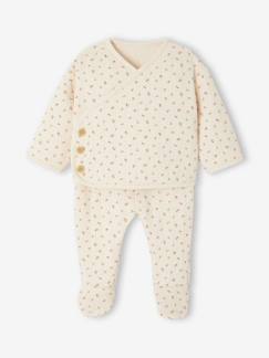 Bébé-Ensemble-Ensemble matelassé gilet + pantalon à pieds entièrement imprimé