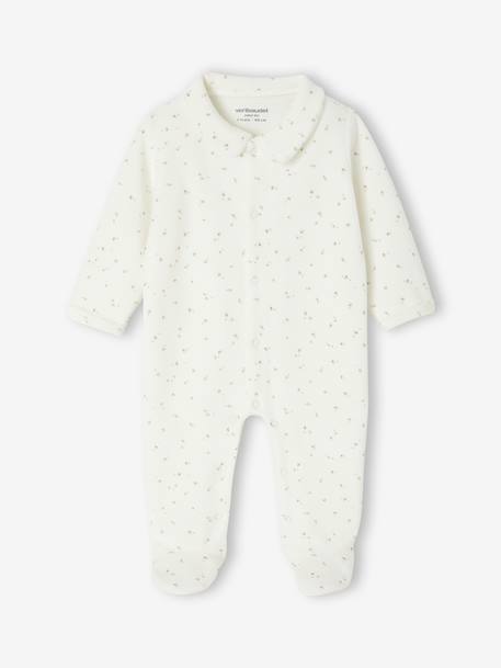 Lot de 2 pyjamas bébé naissance en velours beige+rose+vert d'eau - vertbaudet enfant 