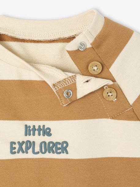 Sweat bébé en molleton caramel+rayé bleu+vert sapin - vertbaudet enfant 