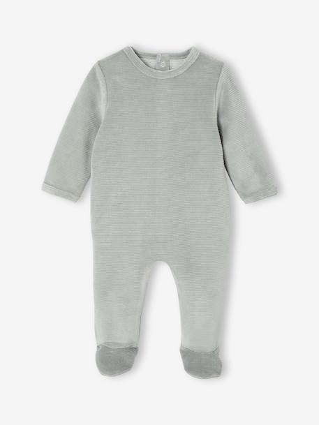 Lot de 2 pyjamas bébé garçon en velours gris chiné - vertbaudet enfant 