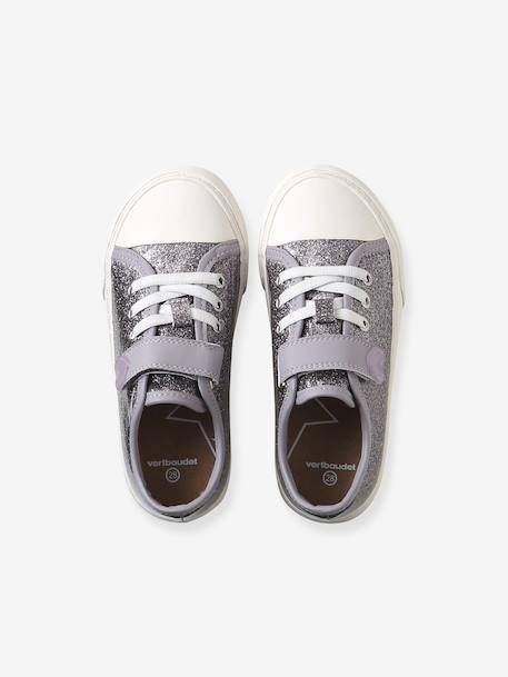 Basket enfant fille synthétique à scratchs lilas - vertbaudet enfant 