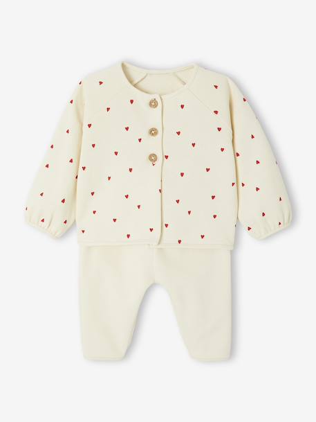 Gewatteerde babypakje vestje + broek blauw+ecru - vertbaudet enfant 