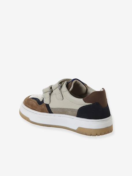 Baskets enfant garçon cuir à scratchs lot marron - vertbaudet enfant 