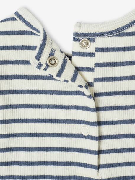 Lot de 3 bodies naissance en maille côtelée et interlock bleu - vertbaudet enfant 