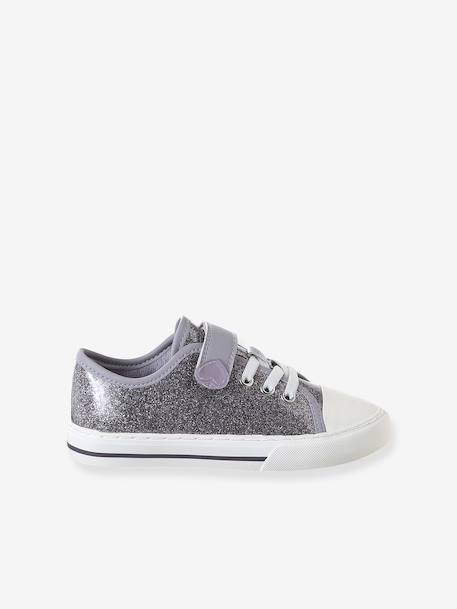 Baskets voor meisjes, synthetisch, elastische veters en klittenband, kleutercollectie lila - vertbaudet enfant 