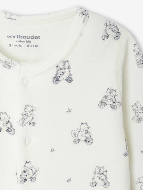 2-delige babyset in fluweel/velours beige+blauwgroen+rozen - vertbaudet enfant 