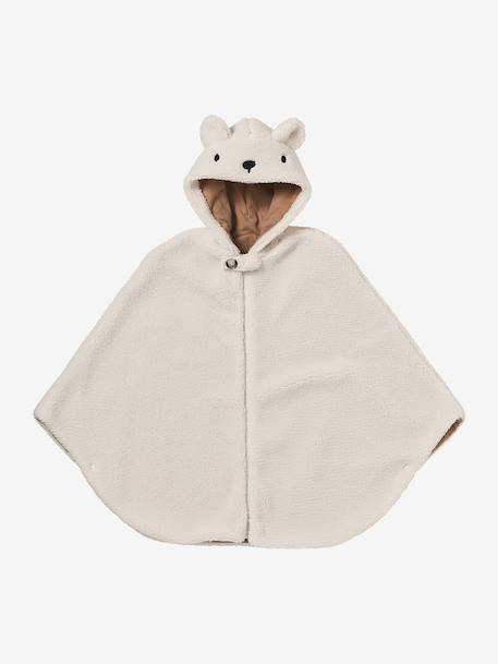 Poncho de voyage adaptable sur siège auto & porte bébé beige+écru - vertbaudet enfant 