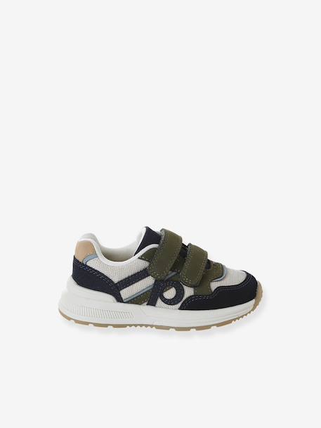Sneakers met klittenband voor jongens marineblauw+veel blauw - vertbaudet enfant 