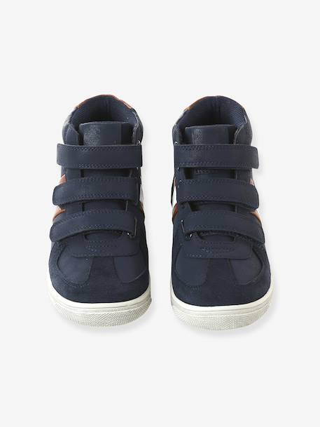 Hoge baskets met klittenband voor jongens, kleuterschoolcollectie marineblauw - vertbaudet enfant 