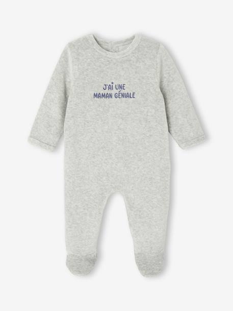 Lot de 2 pyjamas bébé garçon en velours gris chiné - vertbaudet enfant 