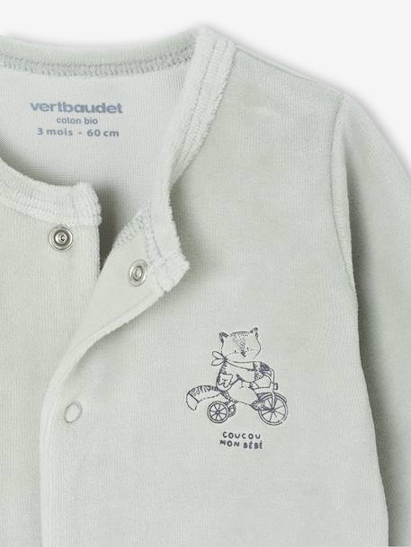 Lot de 2 pyjamas bébé naissance en velours beige+rose+vert d'eau - vertbaudet enfant 
