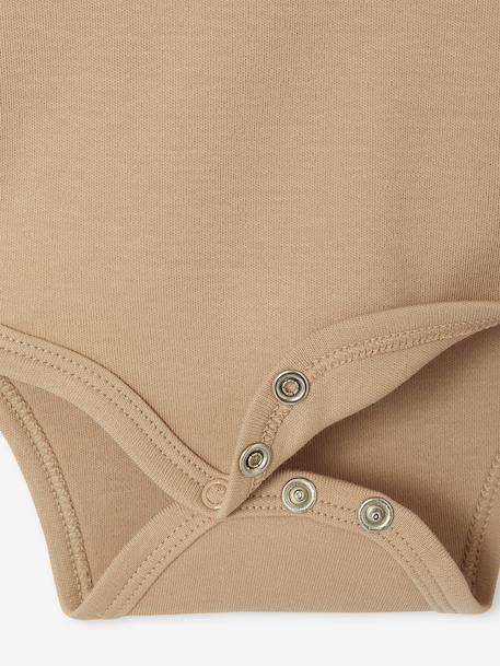 Lot de 2 bodies bébé ouverture naissance manches longues beige+rose+vert d'eau - vertbaudet enfant 