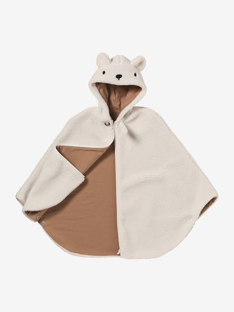 Poncho de voyage adaptable sur siège auto & porte bébé beige+écru - vertbaudet enfant 