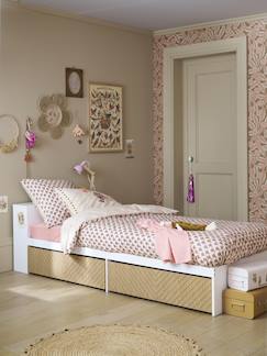 Chambre et rangement-Chambre-Lit bébé, lit enfant-Lit enfant-Lit enfant avec tiroirs + rangement bibliothèque CHEVRON