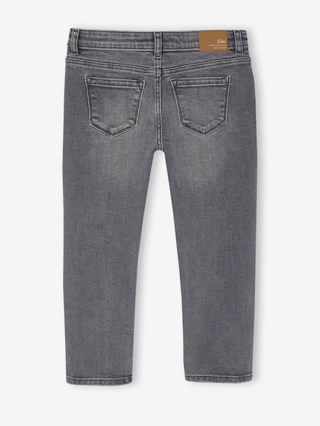 Jean slim fille morphologik tour de hanches large bleu foncé+bleu moyen+denim gris+gris - vertbaudet enfant 