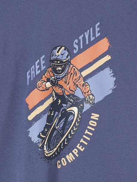 Jongensshirt met dubbele mouwen blauw+gemêleerd wit+ijsblauw+kaki+marineblauw+nachtblauw - vertbaudet enfant 