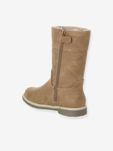 Bottes enfant fille synthétique fourrées zippées camel - vertbaudet enfant 