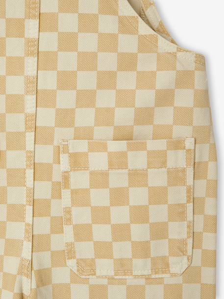 Salopette fille à carreaux carreaux jaune - vertbaudet enfant 