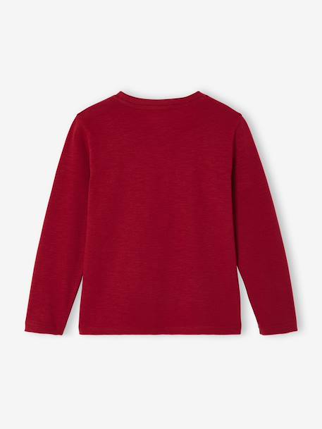 Personaliseerbare gekleurd T-shirt voor jongens met lange mouwen antraciet+BLAUW+dennen+geel+groengrijs+lichtgeel+rood - vertbaudet enfant 