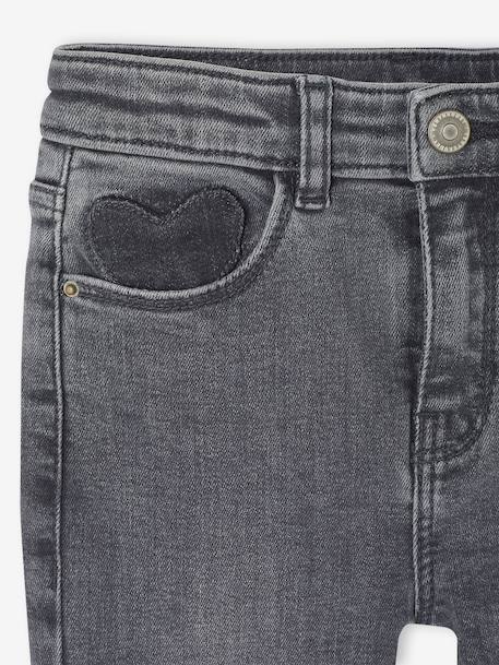 Jean fille slim morphologik tour de hanches fin bleu foncé+bleu moyen+denim gris+gris - vertbaudet enfant 