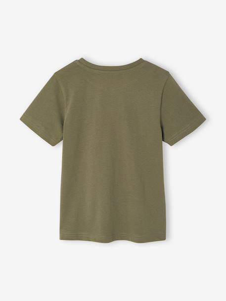 T-shirt garçon imprimé devant écru+olive - vertbaudet enfant 