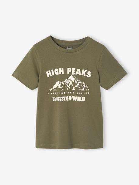 T-shirt garçon imprimé devant écru+olive - vertbaudet enfant 