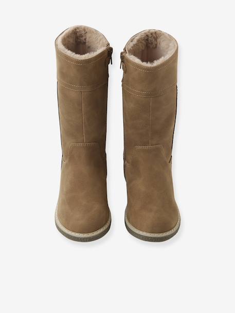 Bottes enfant fille synthétique fourrée zippées camel - vertbaudet enfant 