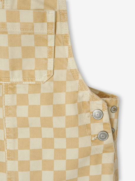 Salopette fille à carreaux carreaux jaune - vertbaudet enfant 