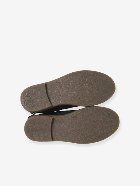 Boots enfant fille cuir zippées camel+marine+noir imprimé - vertbaudet enfant 