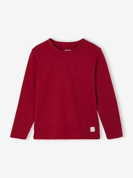 Personaliseerbare gekleurd T-shirt voor jongens met lange mouwen antraciet+BLAUW+dennen+geel+groengrijs+lichtgeel+rood - vertbaudet enfant 