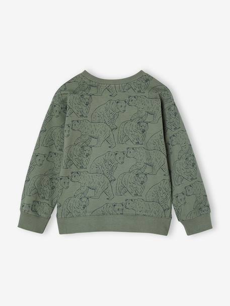 Jongensshirt in sweaterlook met print ecru+gemêleerd wit+korstmos+pecannoot - vertbaudet enfant 