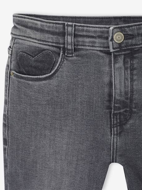 Jean slim fille morphologik tour de hanches large bleu foncé+bleu moyen+denim gris+gris - vertbaudet enfant 