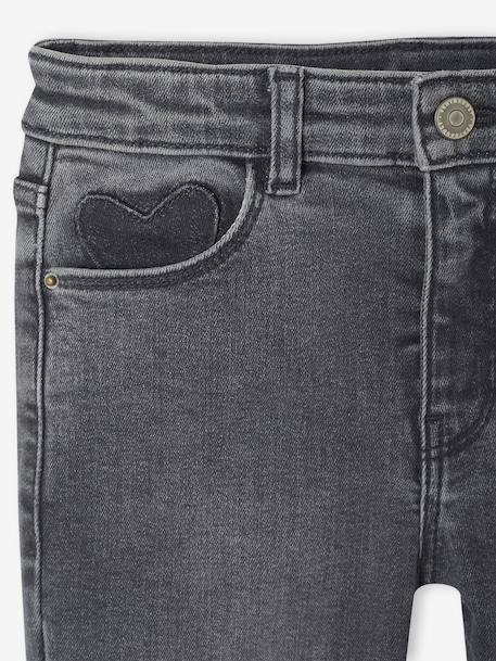 Slim jeans gemiddeld meisjes denimgrijs+donkerblauw+grijs+middenblauw - vertbaudet enfant 
