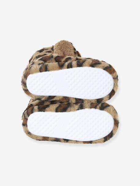 Chaussons montants enfant beige imprimé+rose - vertbaudet enfant 