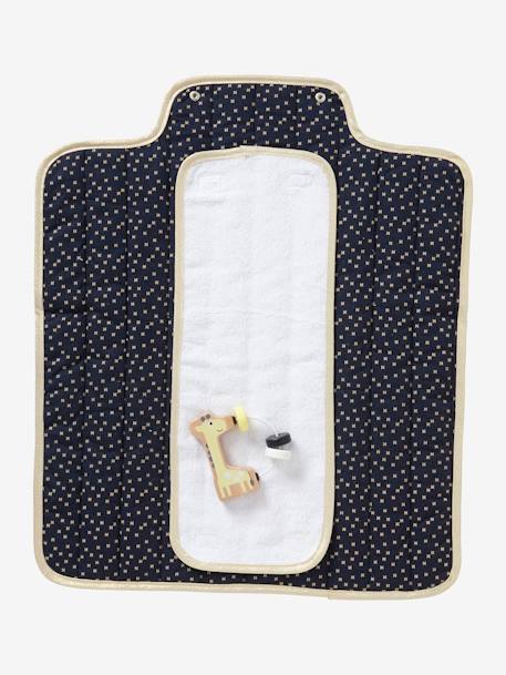 Tapis à langer de voyage gris chiné+MARINE IMPRIME - vertbaudet enfant 